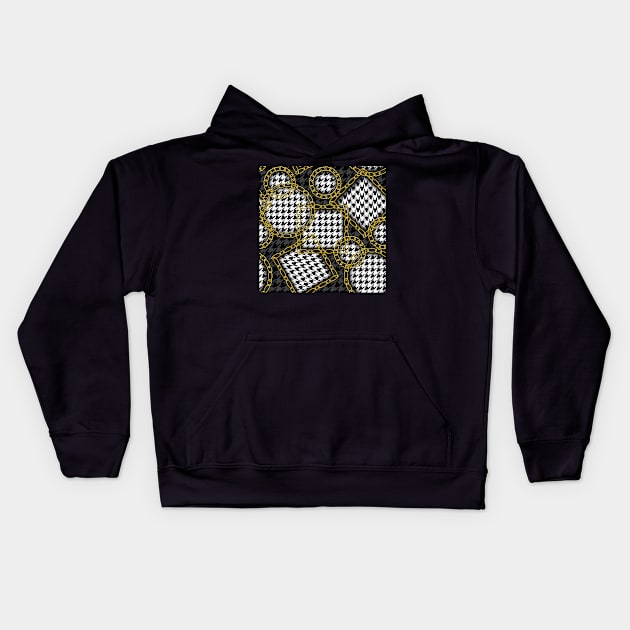 Houndstooth pattern Kids Hoodie by ilhnklv